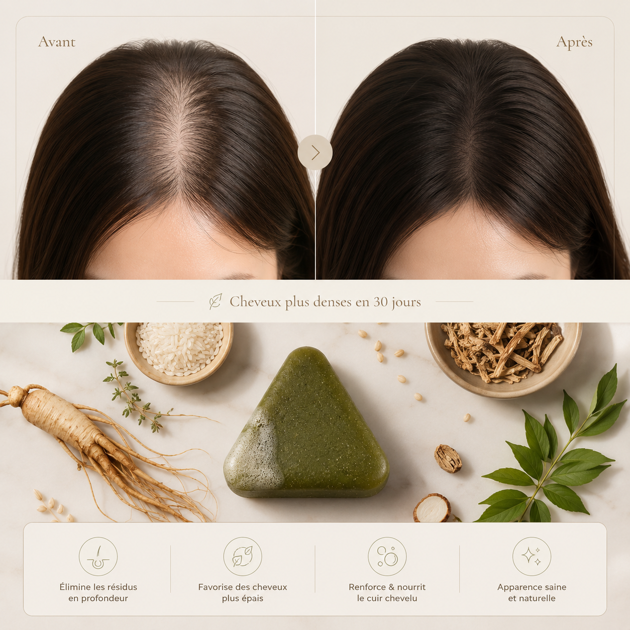 Hanora Ritual – Savon Capillaire aux 12 Herbes Fermentées