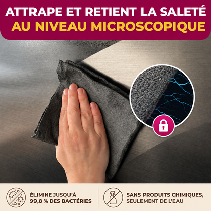 Chiffon Nettoyant Microfibre — Sans Produit, Sans Traces