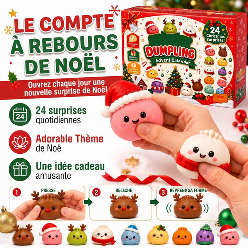 Calendrier de l’Avent et ses petits personnages squishy de Noël