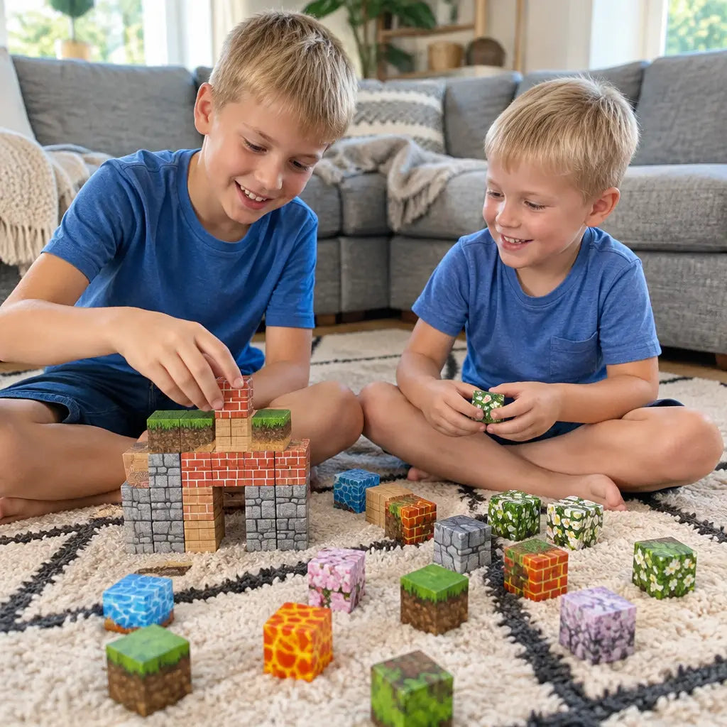 Illustration de jeu avec des blocs magnétiques